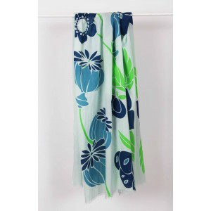Foulard Coton Bio Poppy Bleu