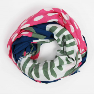 Foulard Coton Bio Onirique Marine Navy