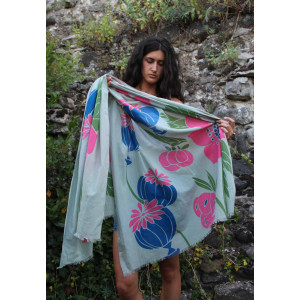 Foulard Coton Bio Poppy Pastel
