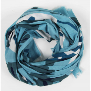 foulard Coton Bio Equateur Bleu