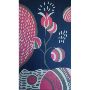 Foulard Coton Bio Onirique Marine Navy