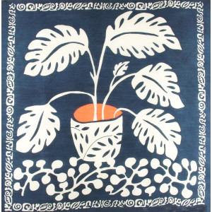 Wool Square Monstera Marine