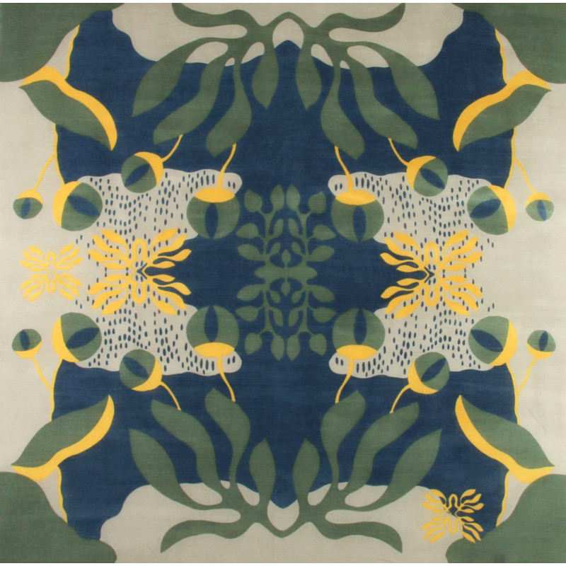 Wool Square Abysse Marron Jaune