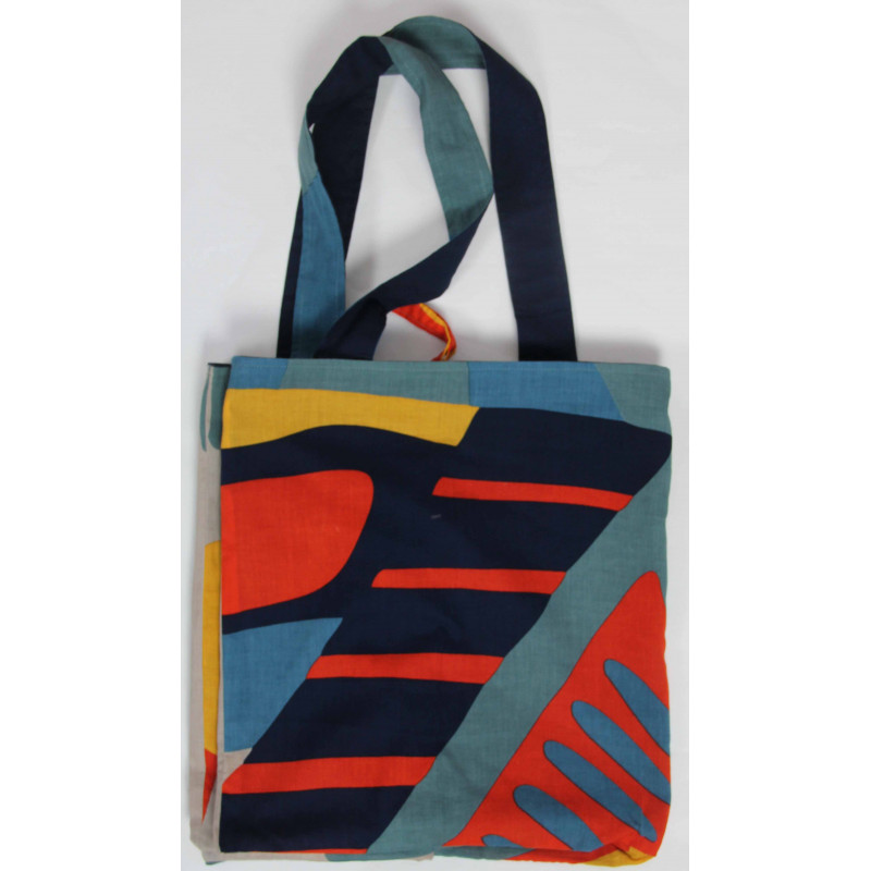 Cabas en coton upcycling Sunshine Bleu Blue