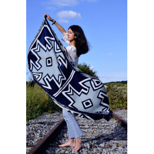 Echarpe XL Ndebele Bleu