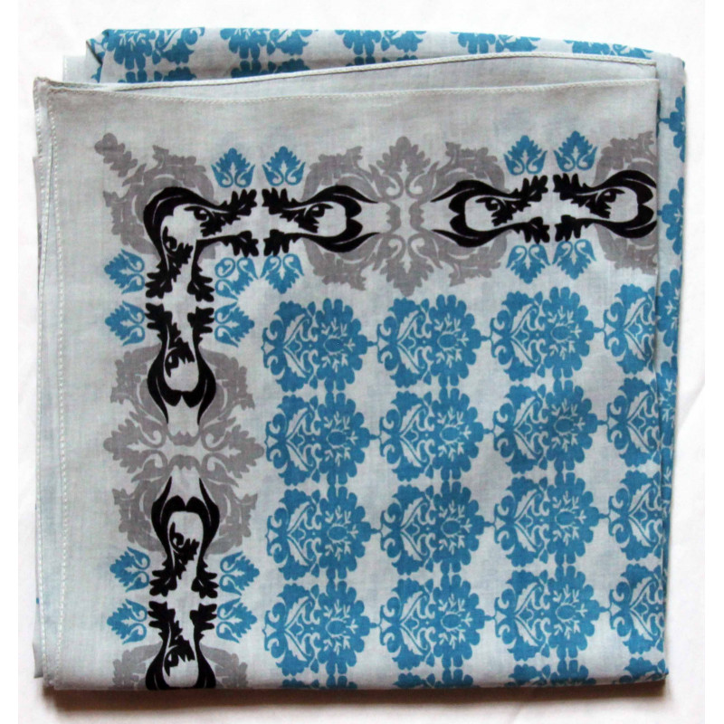 Carré Coton Trianon Bleu