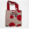 Cabas en coton upcycling Prunus Rouge Red