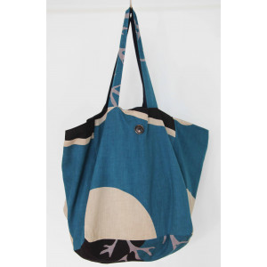 Cabas en Coton Upcycling Luna Bleu Blue