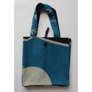 Cabas en Coton Upcycling Luna Bleu Blue