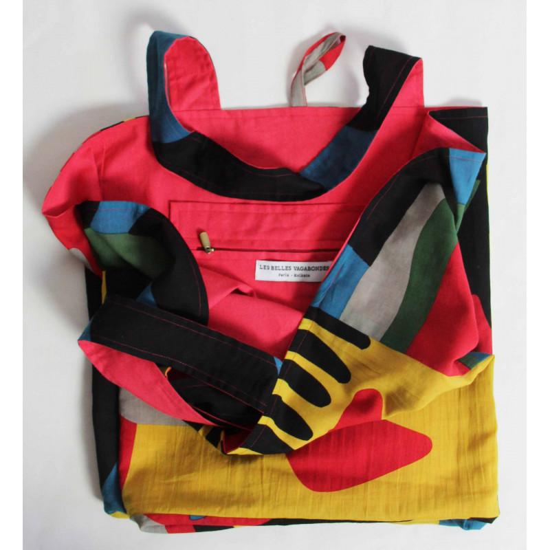 Cabas en coton upcycling Sunshine Noir