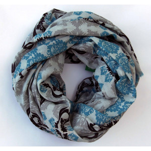 Foulard Coton Bio Baroque Bleu