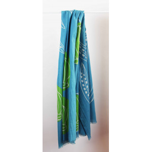Foulard Coton Bio Mekong Bleu Blue