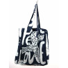 Sac Musette en soie Peace and Love Marine