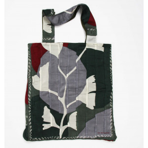 Upcycling Silk Bag Musette Biloba Kaki