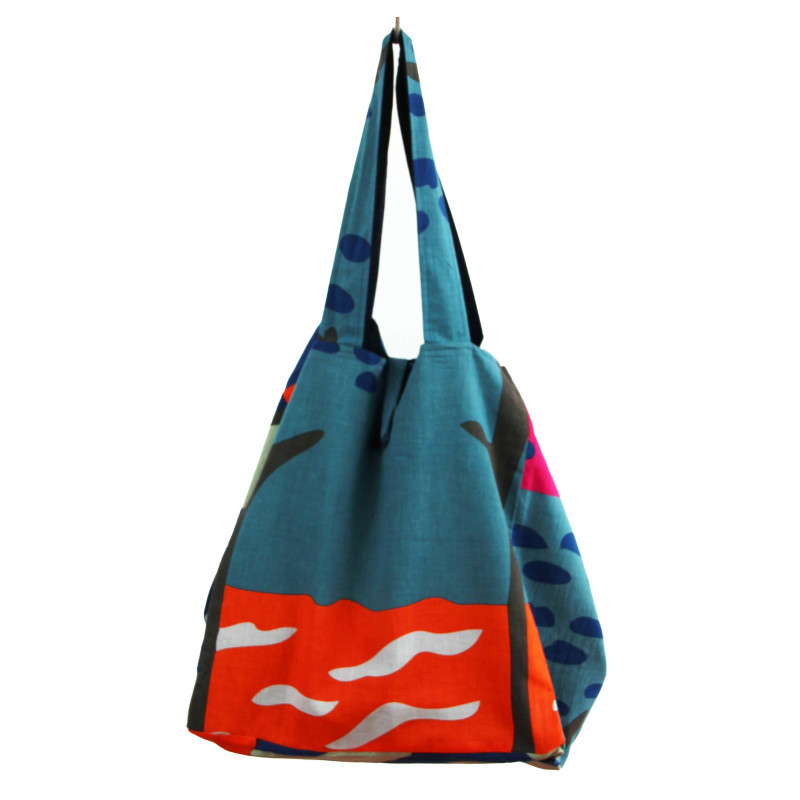 Cabas en coton upcycling Cap Breton Marine Navy