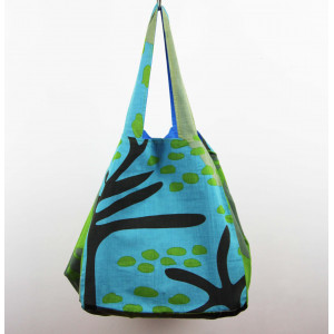 Cabas en coton upcycling Cap Breton Vert Green