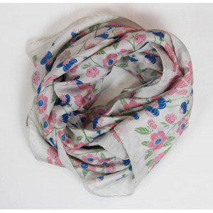 Carré Soie Flora Pastel